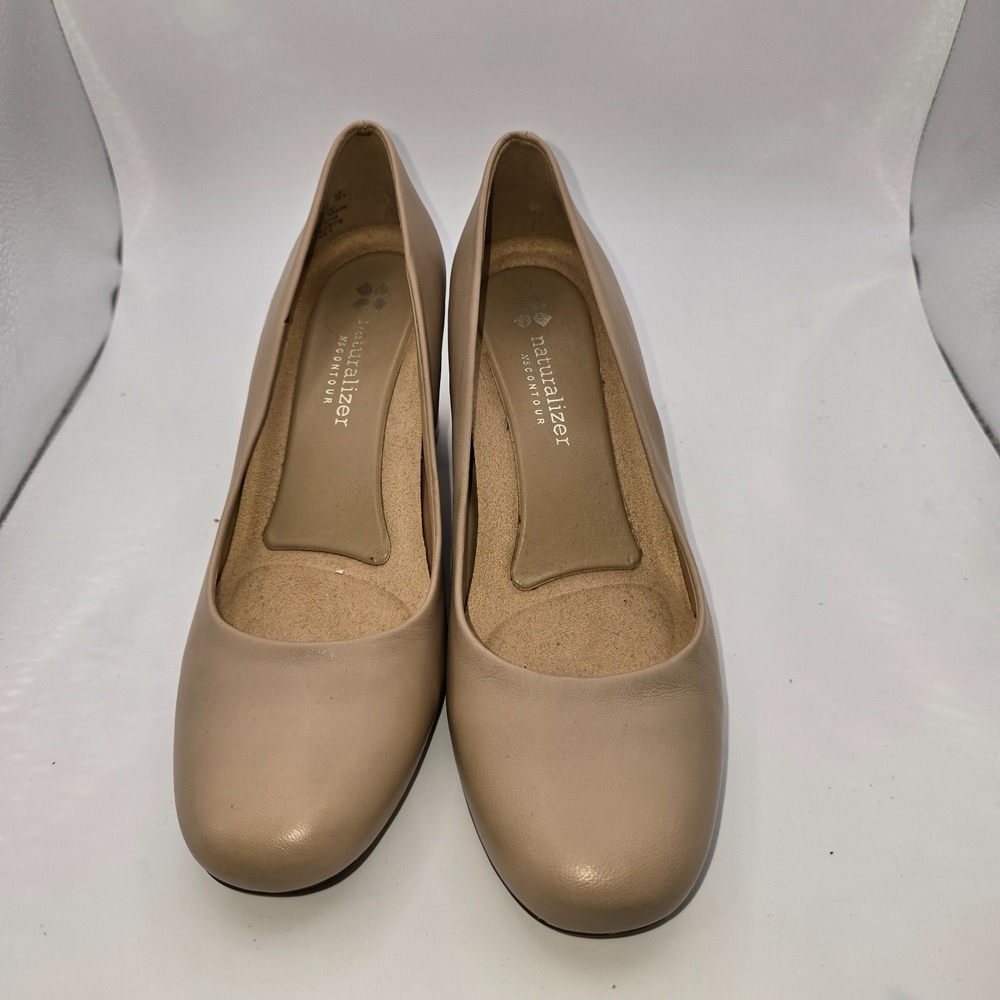 Naturalizer Michelle 6.5 Pumps Beige Leather Comfort Dress Classic Office - Picture 4 of 12
